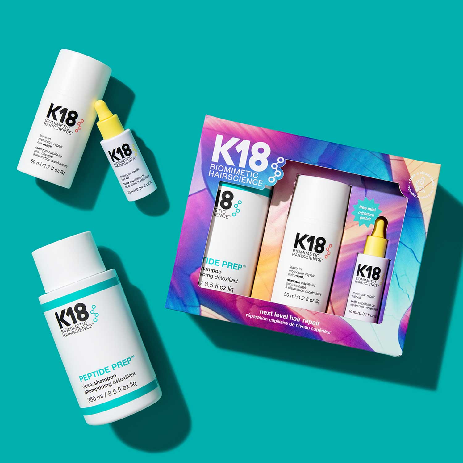 K18 NEXT-LEVEL REPAIR SET (SET REPARADOR DE CABELLO Y ANTI-FRIZZ)
